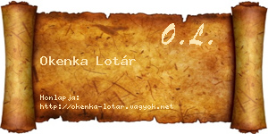 Okenka Lotár névjegykártya